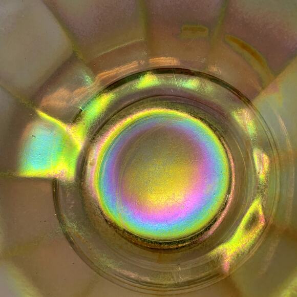 Vintage Marigold Depression Carnival Glass Shallow Bowl - Picture 5 of 7